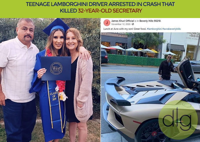 Teenage Lamborghini driver arrested in crash that killed 32-year-old secretary