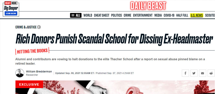 DLG’s Founder, Sam Dordulian, featured in The Daily Beast discussing the Thacher School sexual abuse scandal.