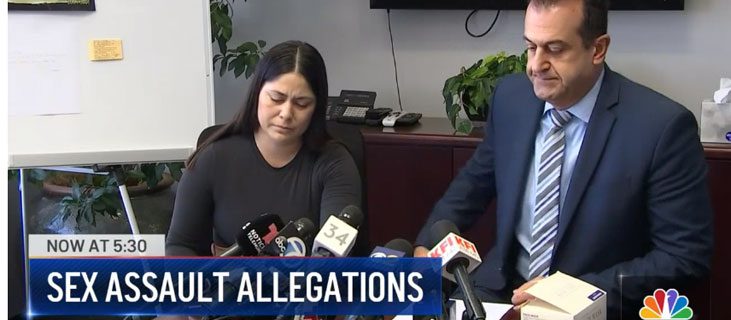 NBC Los Angeles features a DLG press conference announcing a childhood sexual abuse lawsuit involving former Paramount High School employee. 
